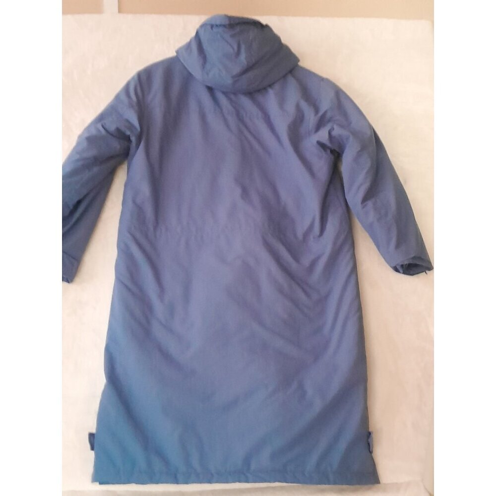 Vtg Lands End Womens Aircore 200 Fleece Lined Mid Length Parka Coat Medium Blue - Picture 2 of 11